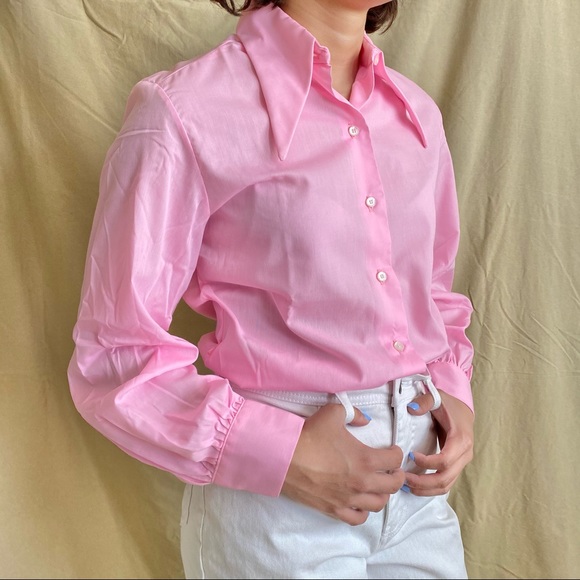 🚫SOLD🚫 Groovy Vintage Pink Blouse 🕺 - Picture 2 of 4
